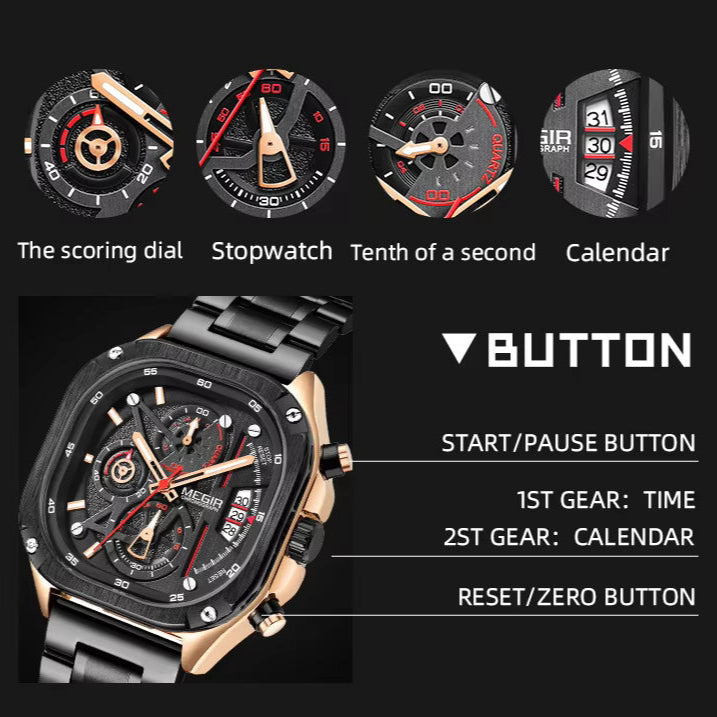 Megir 2217 Rose Gold Black