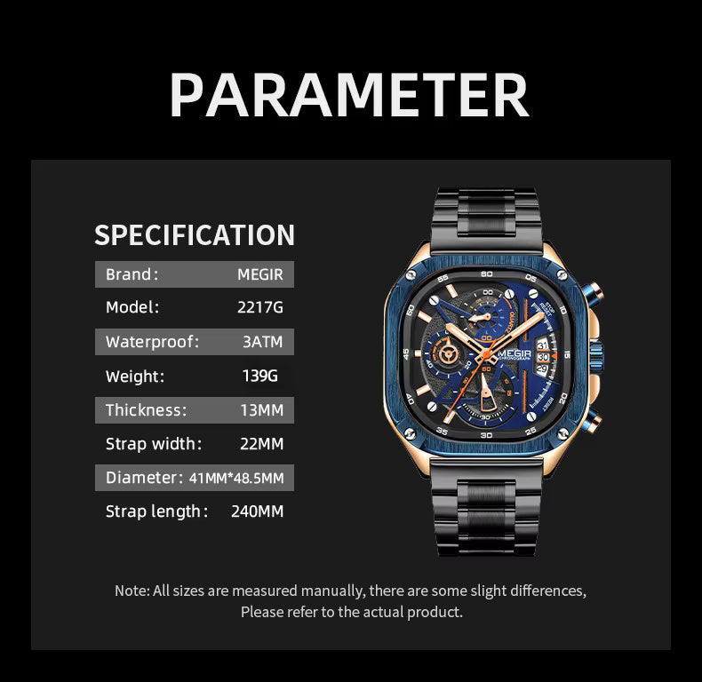 Megir 2217 Rose Gold Blue