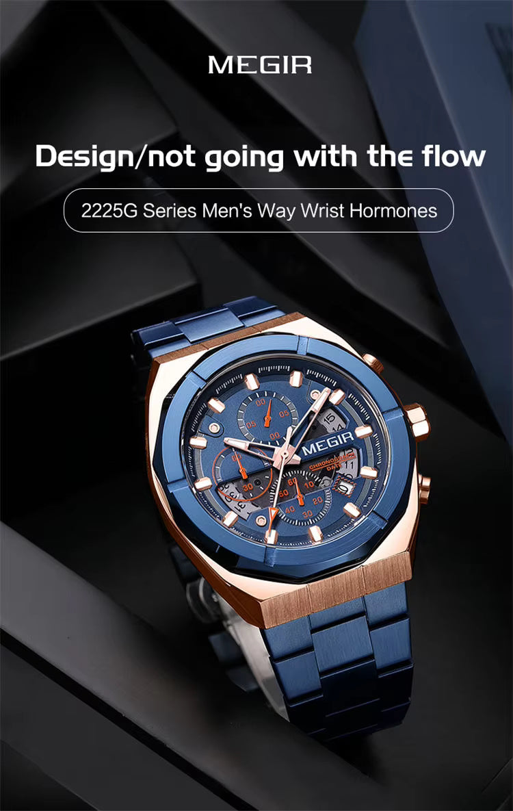 Megir 2225 Blue Rose Gold