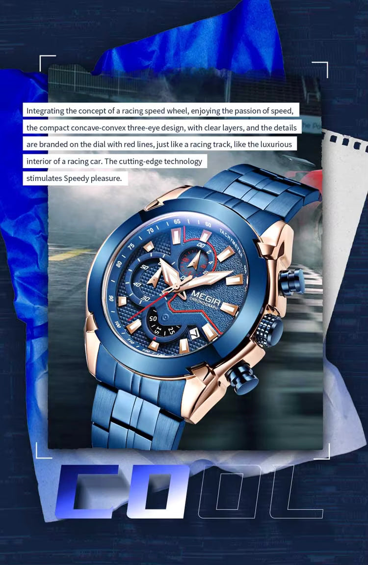 Megir 2065 Blue Rose Gold