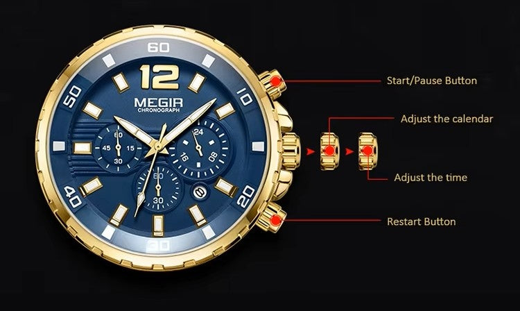 Megir 2068 Gold Blue