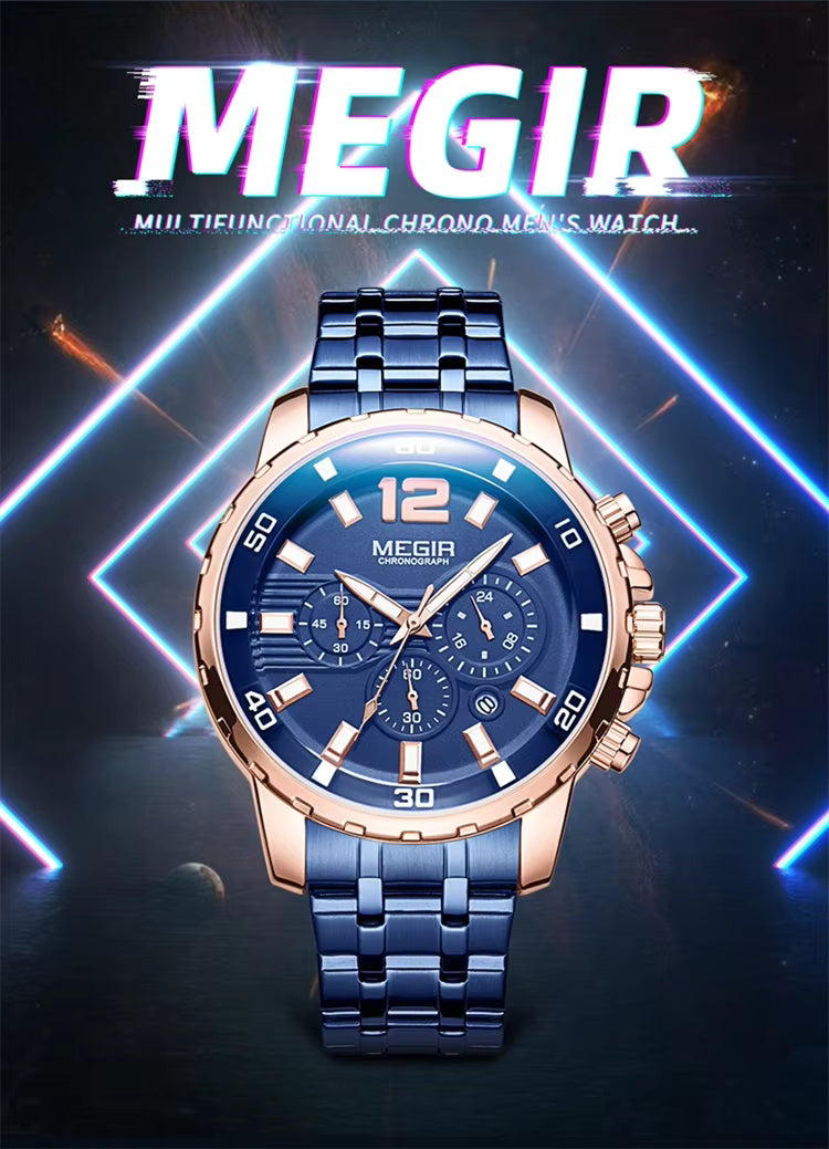 Megir 2068 Rose Gold blue