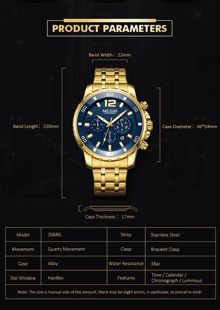Megir 2068 Gold Blue