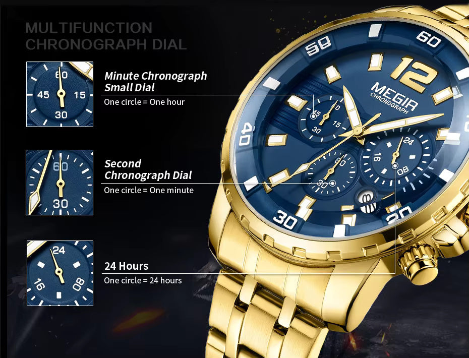 Megir 2068 Gold Blue