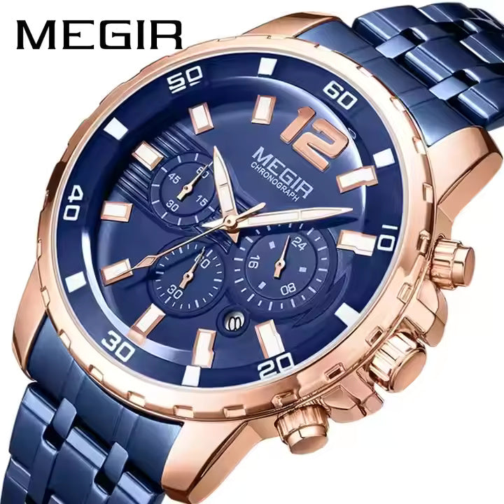 Megir 2068 Rose Gold blue