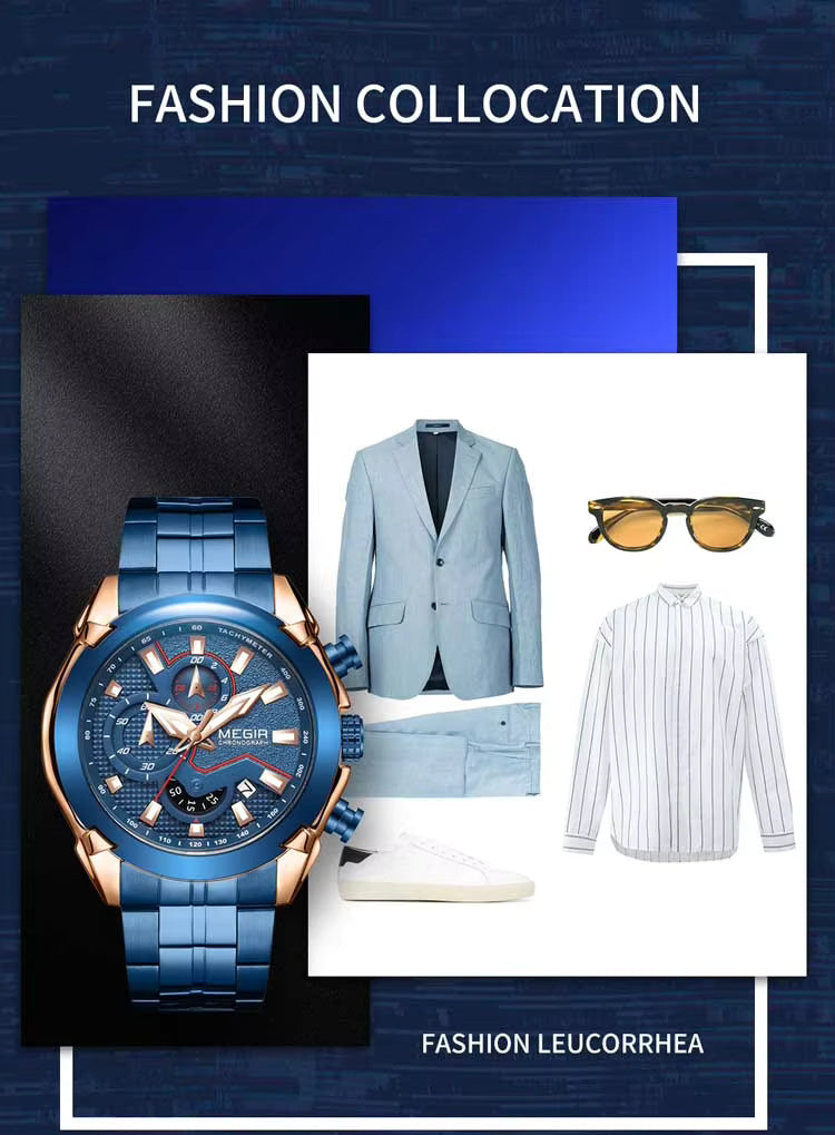 Megir 2065 Blue Rose Gold