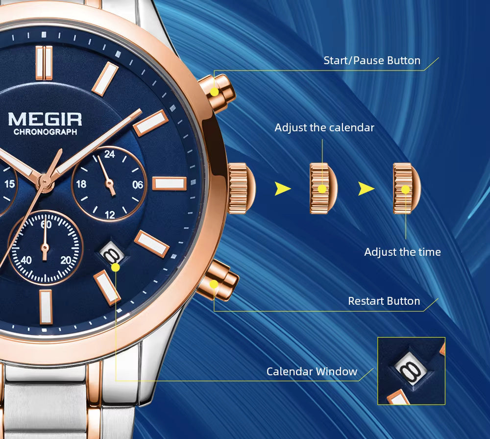 Megir 2150 Rose Gold Silver