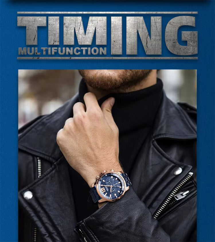 Megir 2068 Rose Gold blue