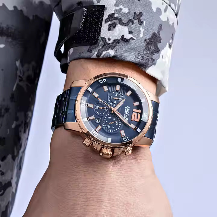 Megir 2068 Rose Gold blue