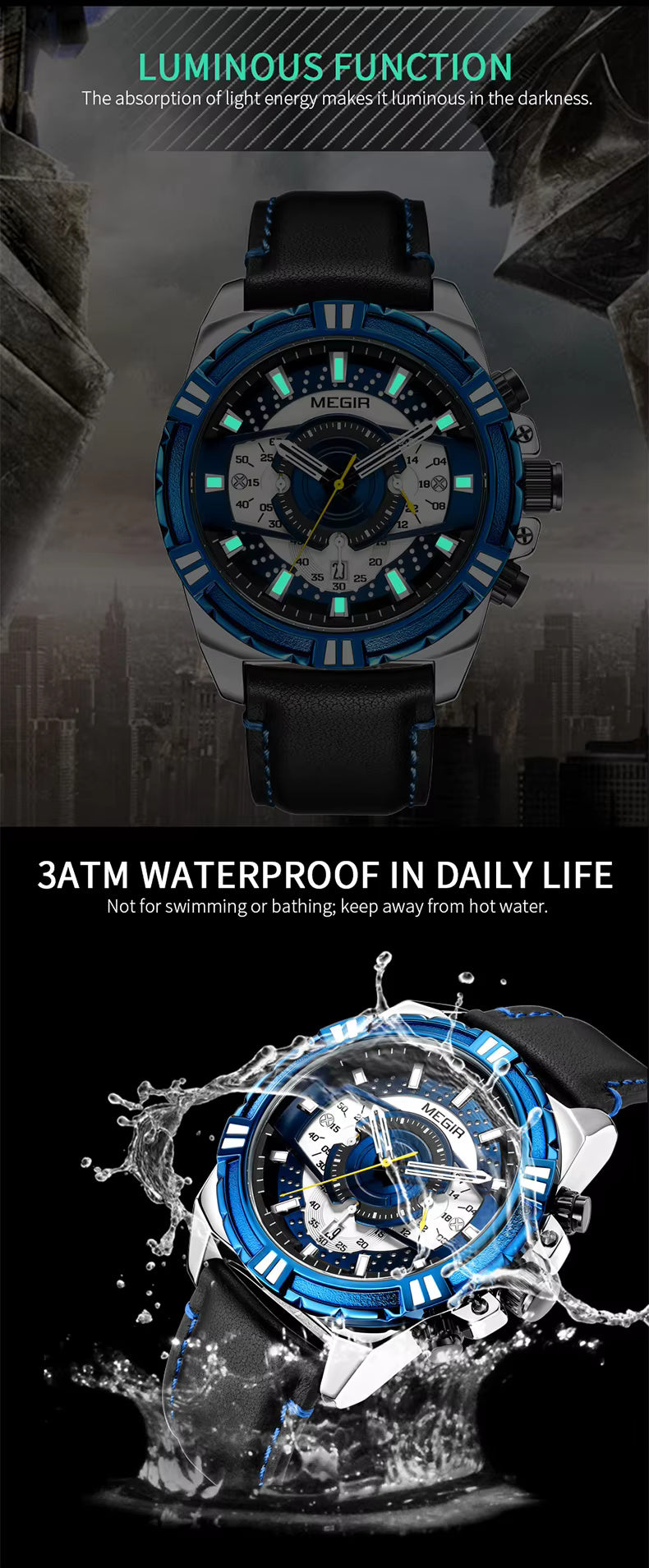 Megir 2118 Silver Blue