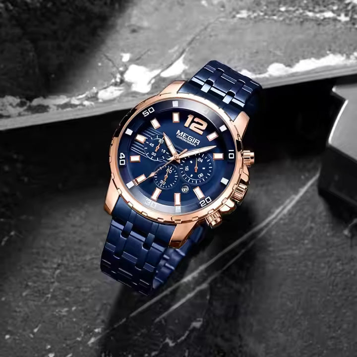 Megir 2068 Rose Gold blue