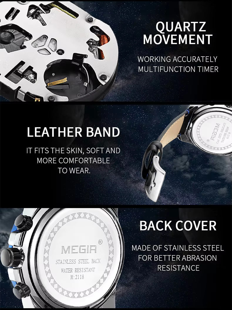 Megir 2118 Black Rose Gold