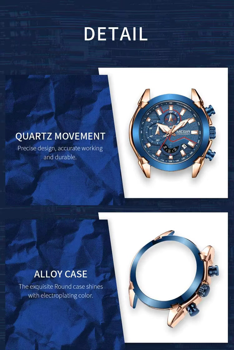 Megir 2065 Blue Rose Gold