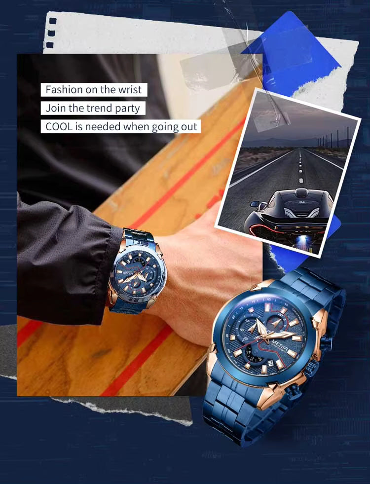 Megir 2065 Blue Rose Gold