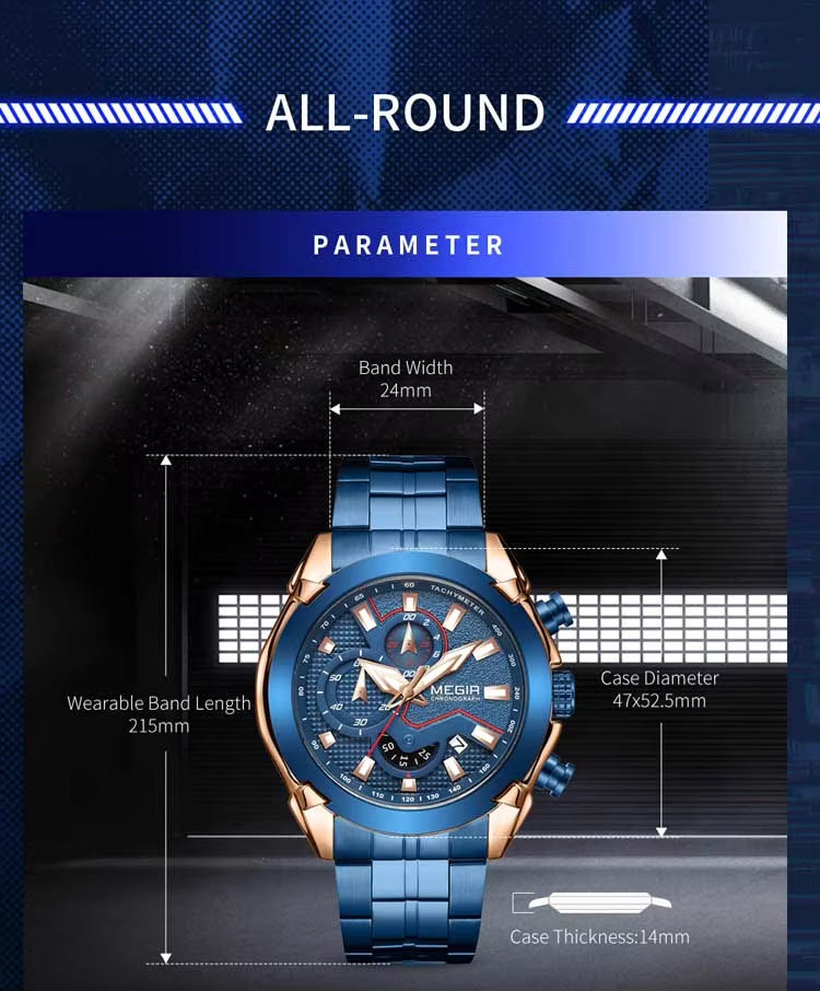 Megir 2065 Blue Rose Gold