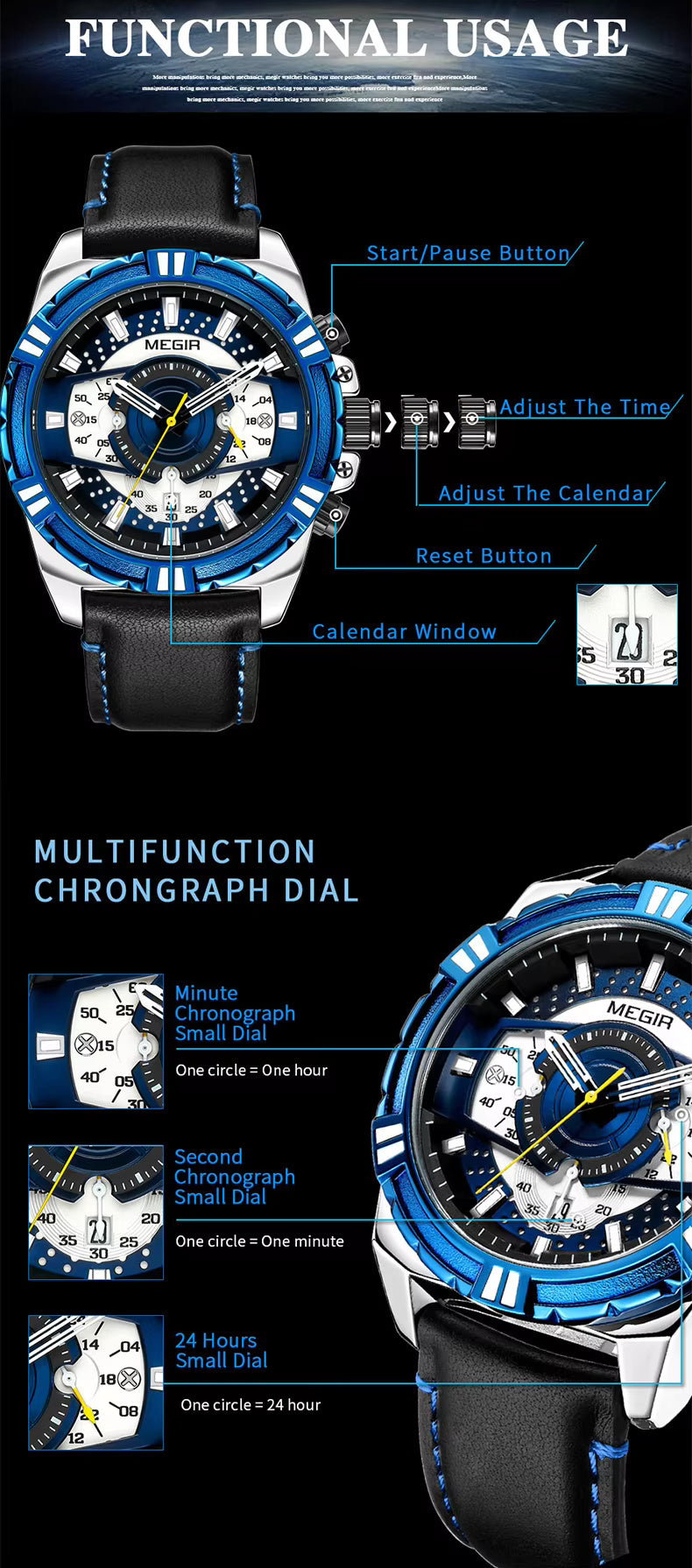 Megir 2118 Silver Blue