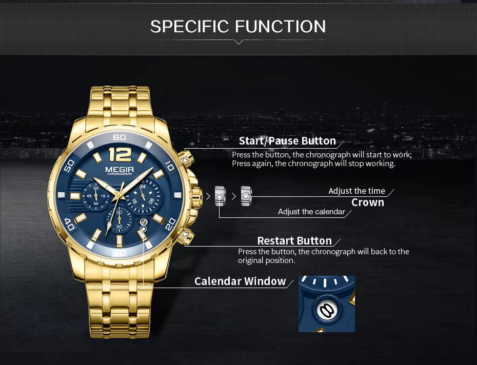 Megir 2068 Gold Blue