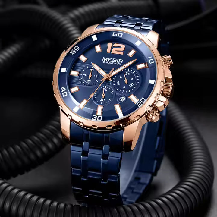 Megir 2068 Rose Gold blue