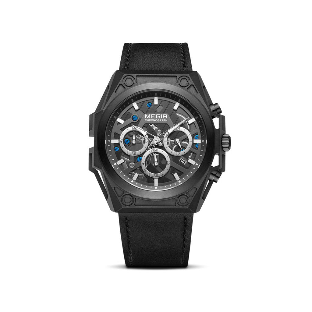 Megir 4220 Leather Belt Black