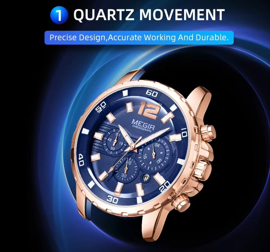 Megir 2068 Rose Gold blue