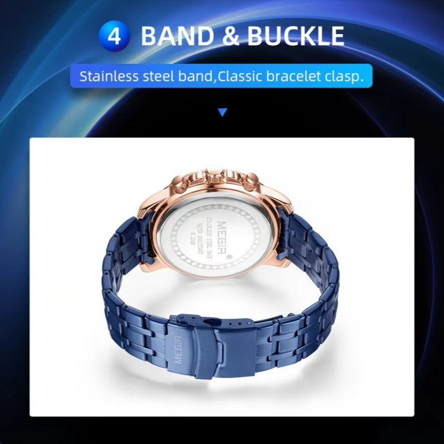 Megir 2068 Rose Gold blue